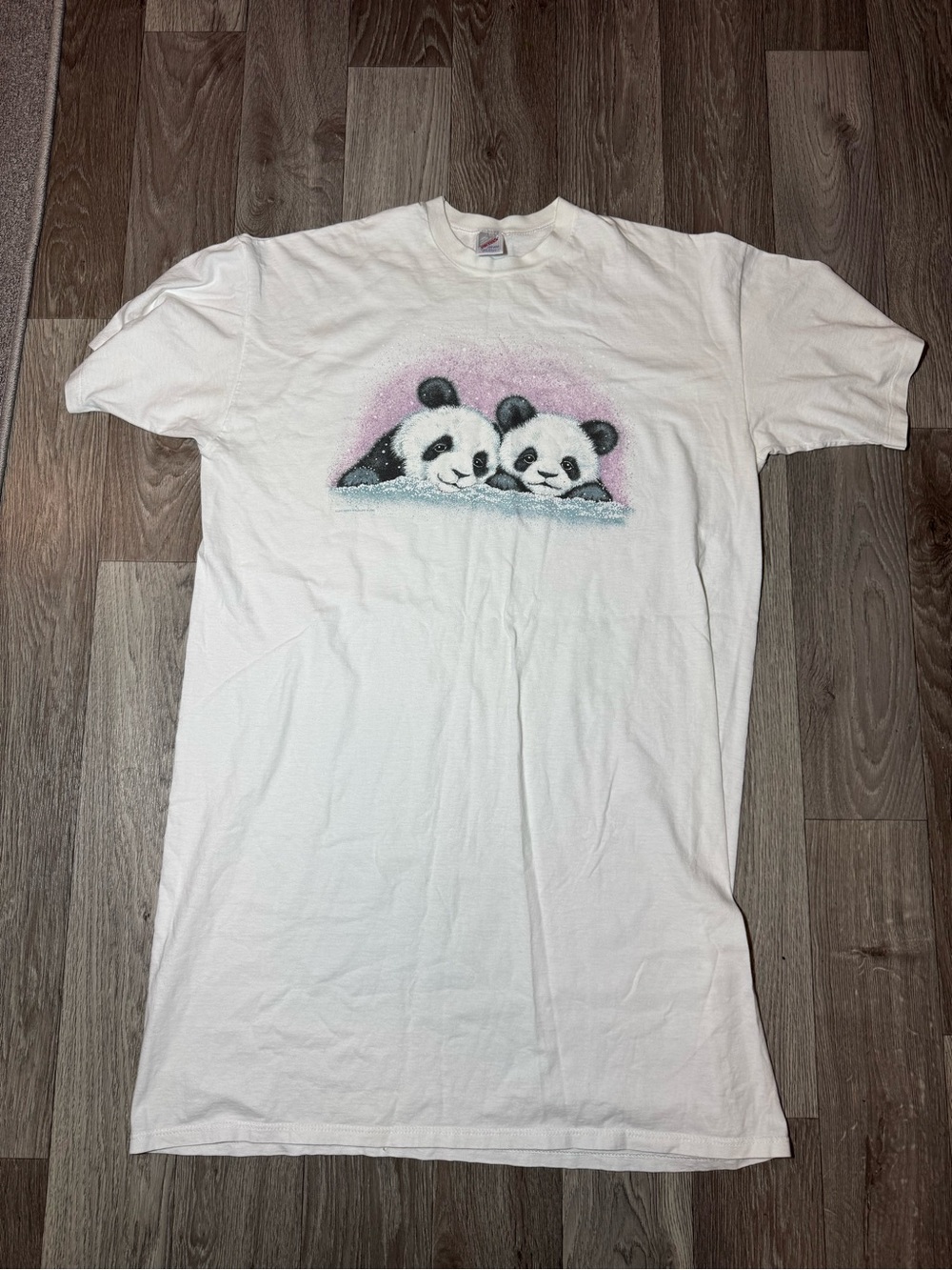 Jerzees Fletchers Wildlife 1993  Womans  T-shirt Dress Pandas Single Stitch